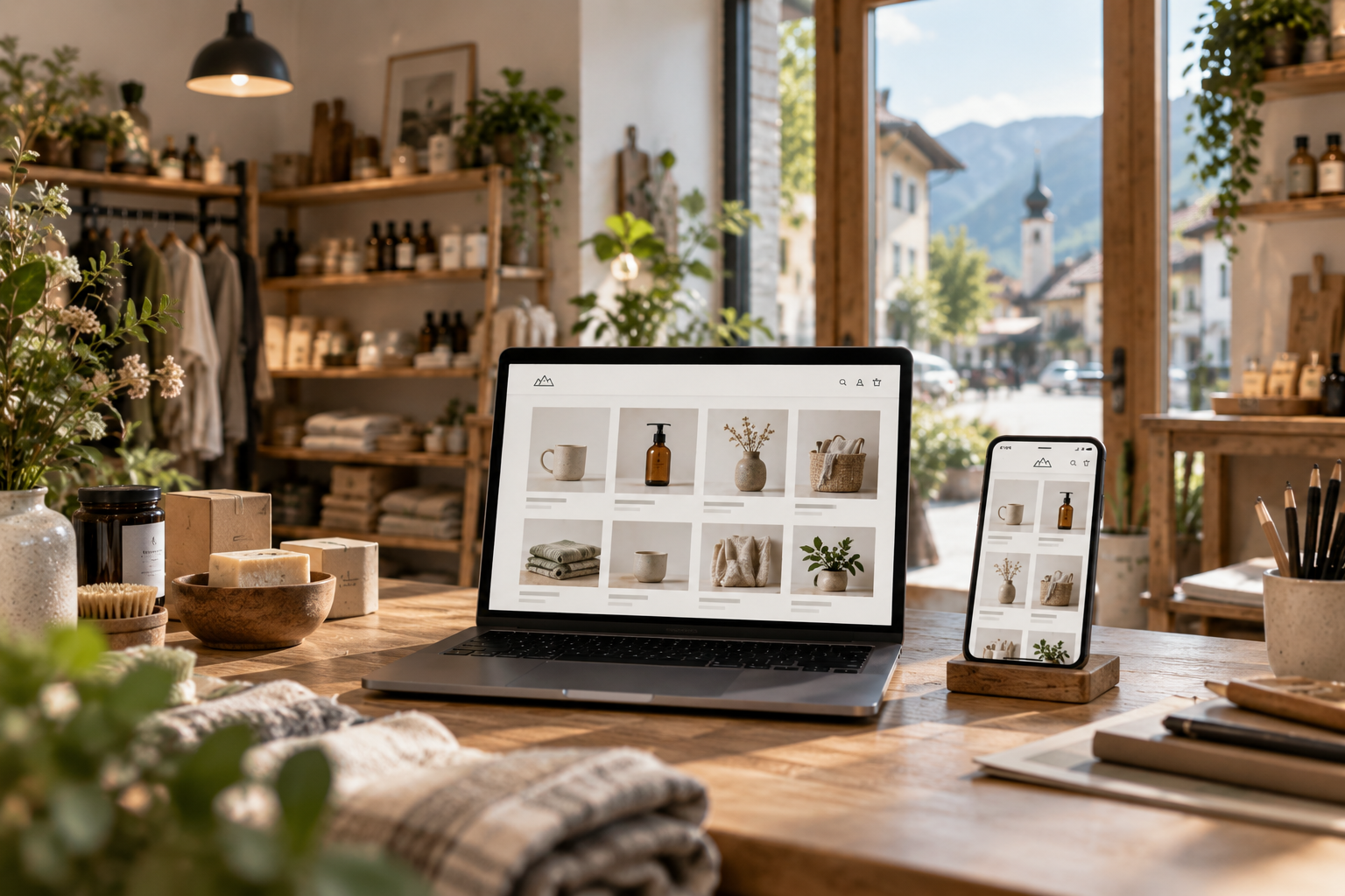 Lokaler Shop und professioneller Online-Shop